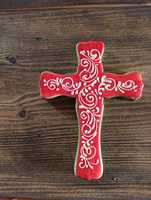 Ceramiczny malowany krzyż przywieziony z Włoch