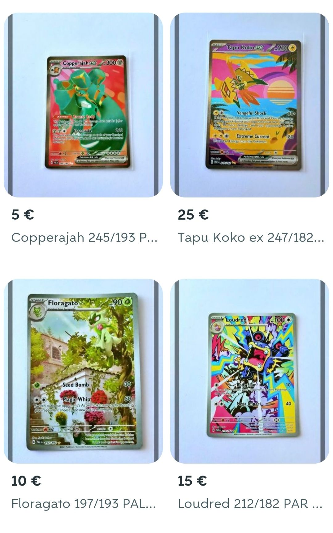 ANÚNCIO 1 Cartas Pokémo todas FULL ARTS, Preços nas fotos!!