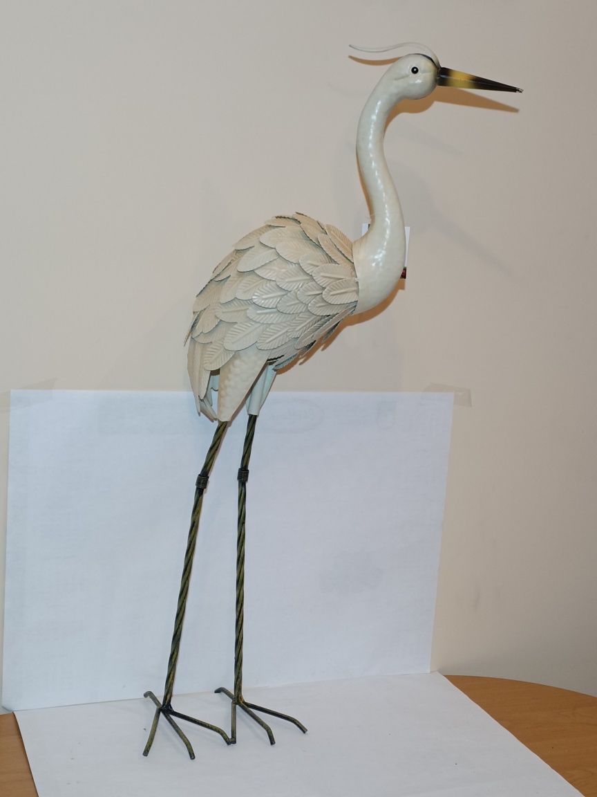 Żuraw ptak metalowy figurka 82 cm