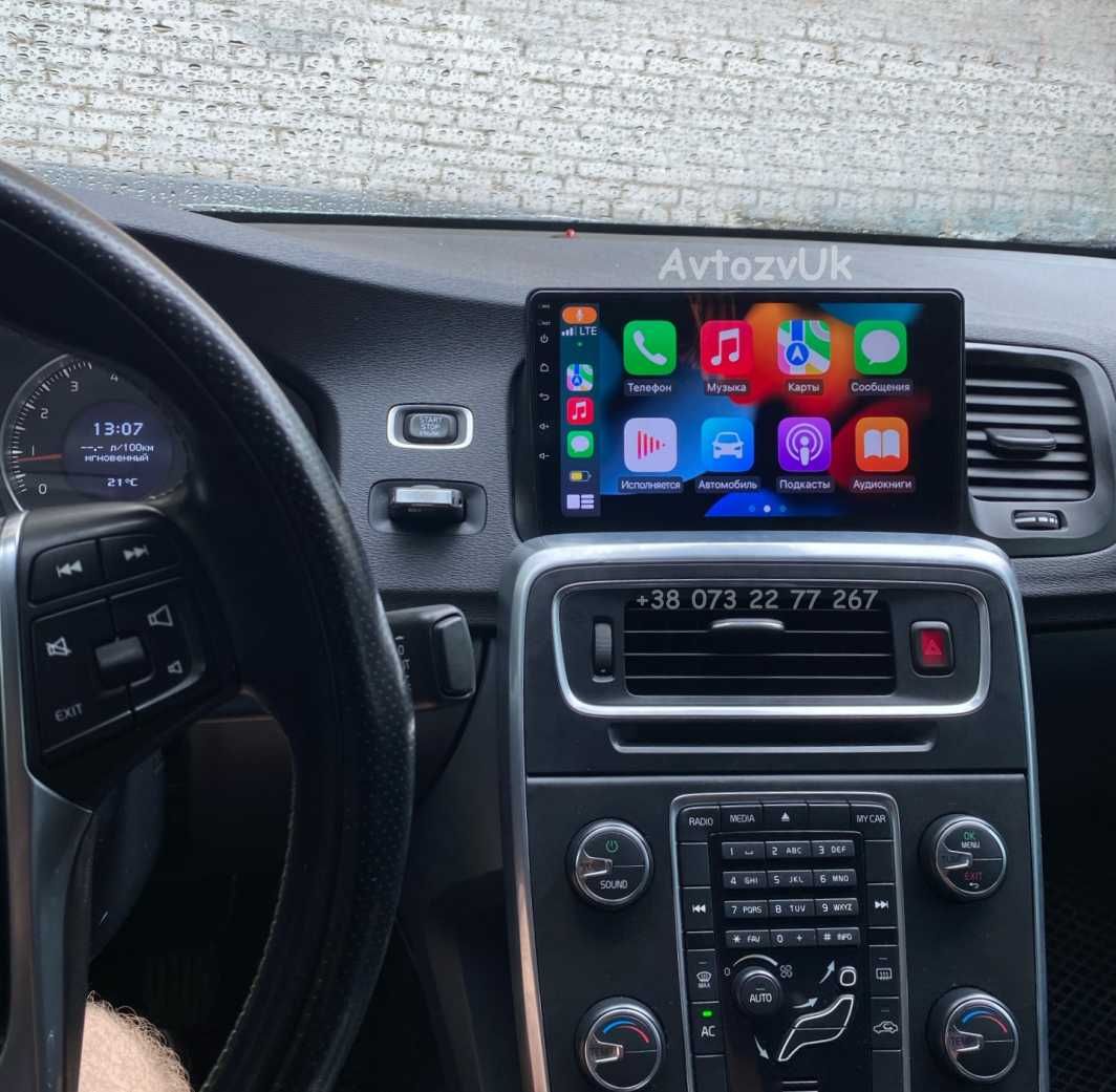 Магнитола S60 V60 Volvo S 60 V 60 XC70 USB 2 дин С60 CarPlay Android