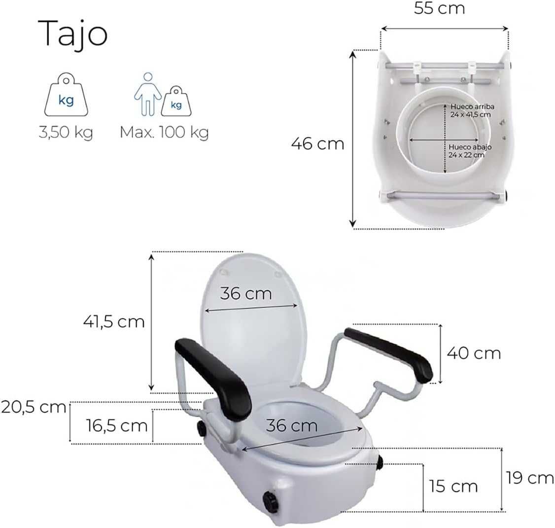 Nakładka sedesowa z pokrywką Mobiclinic Tajo 19 cm
