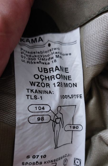 Gore-Tex ubranie ochronne wz. 128