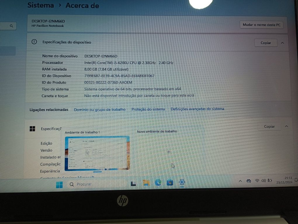 Portátil HP Pavilion Notebook