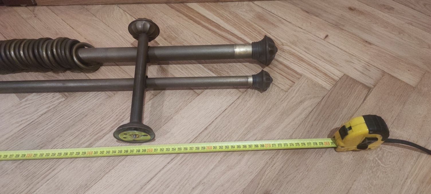 Karnisze Podwójne i Pojedyncze Stare Złoto 245cm 270cm