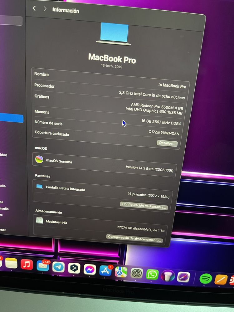 MacBook Pro 16 2019 Intel 1Tera