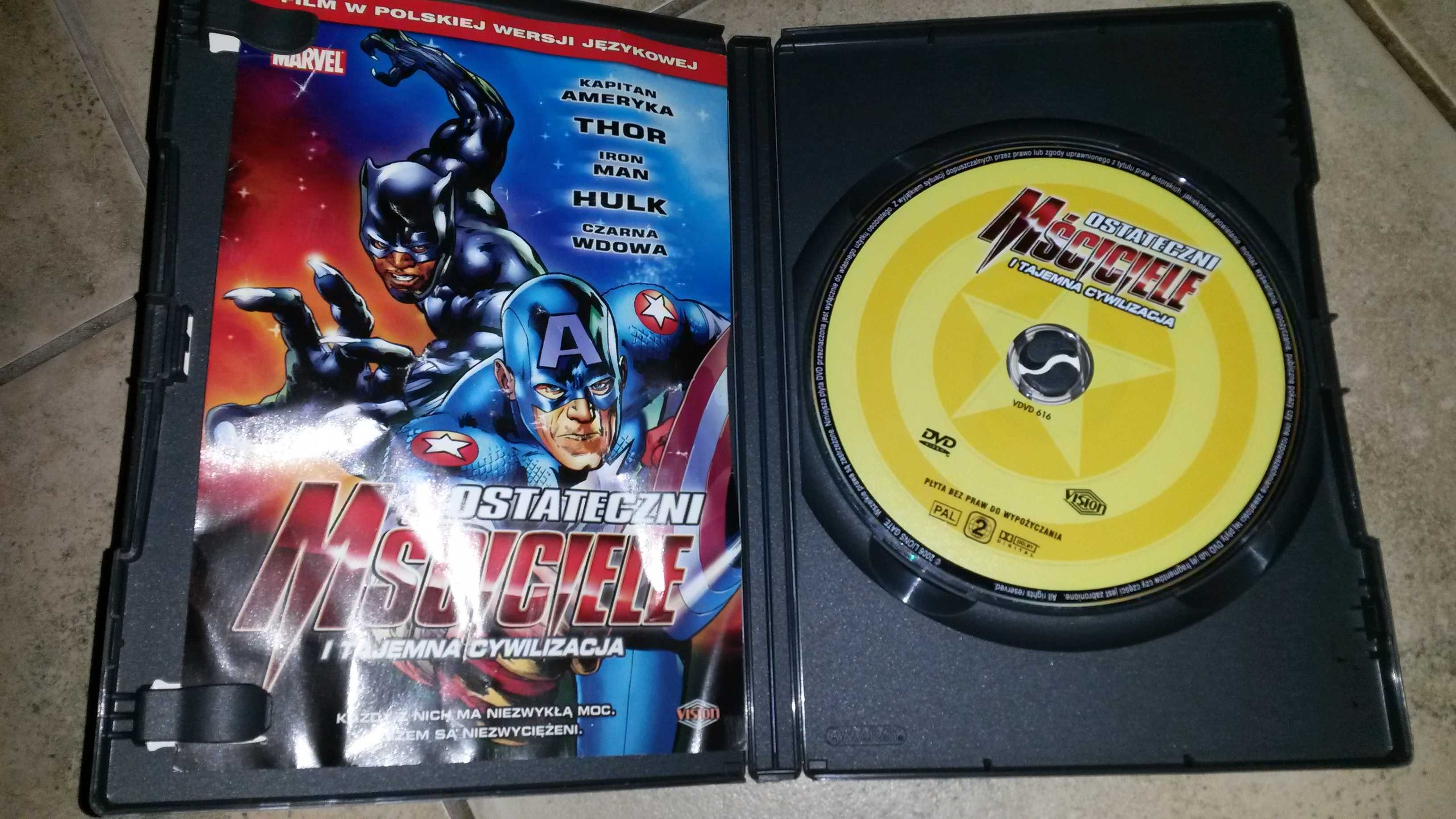 Bajka DVD klasyk retro Marvel 2006 Ostateczni mściciele Hulk Thor Kapi