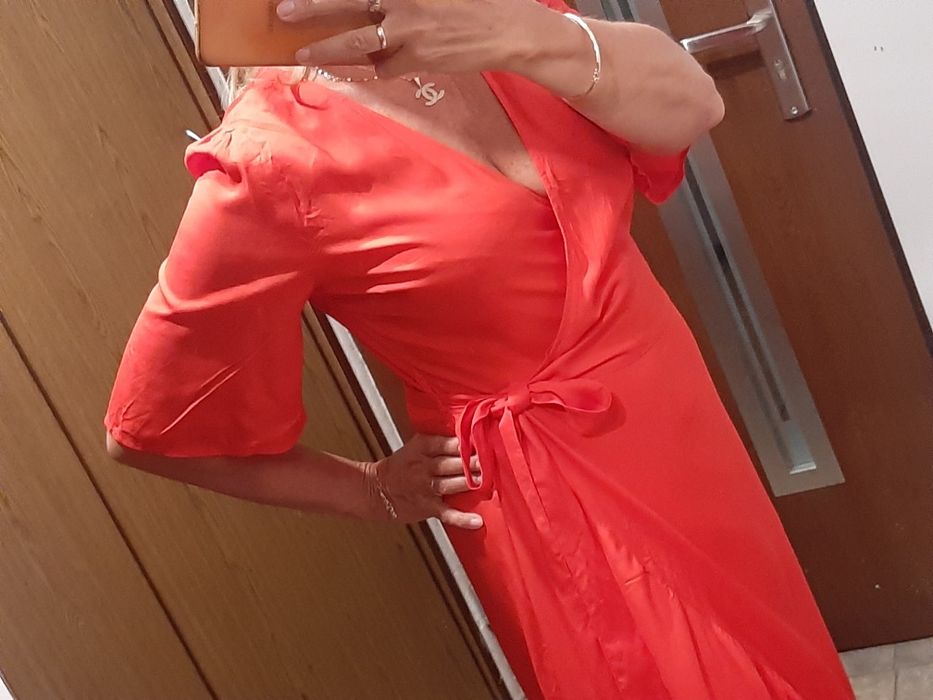 Plażowa- letnia sukienka flamenco,NEXT,rozm..14, nowa z metką,wiskoza