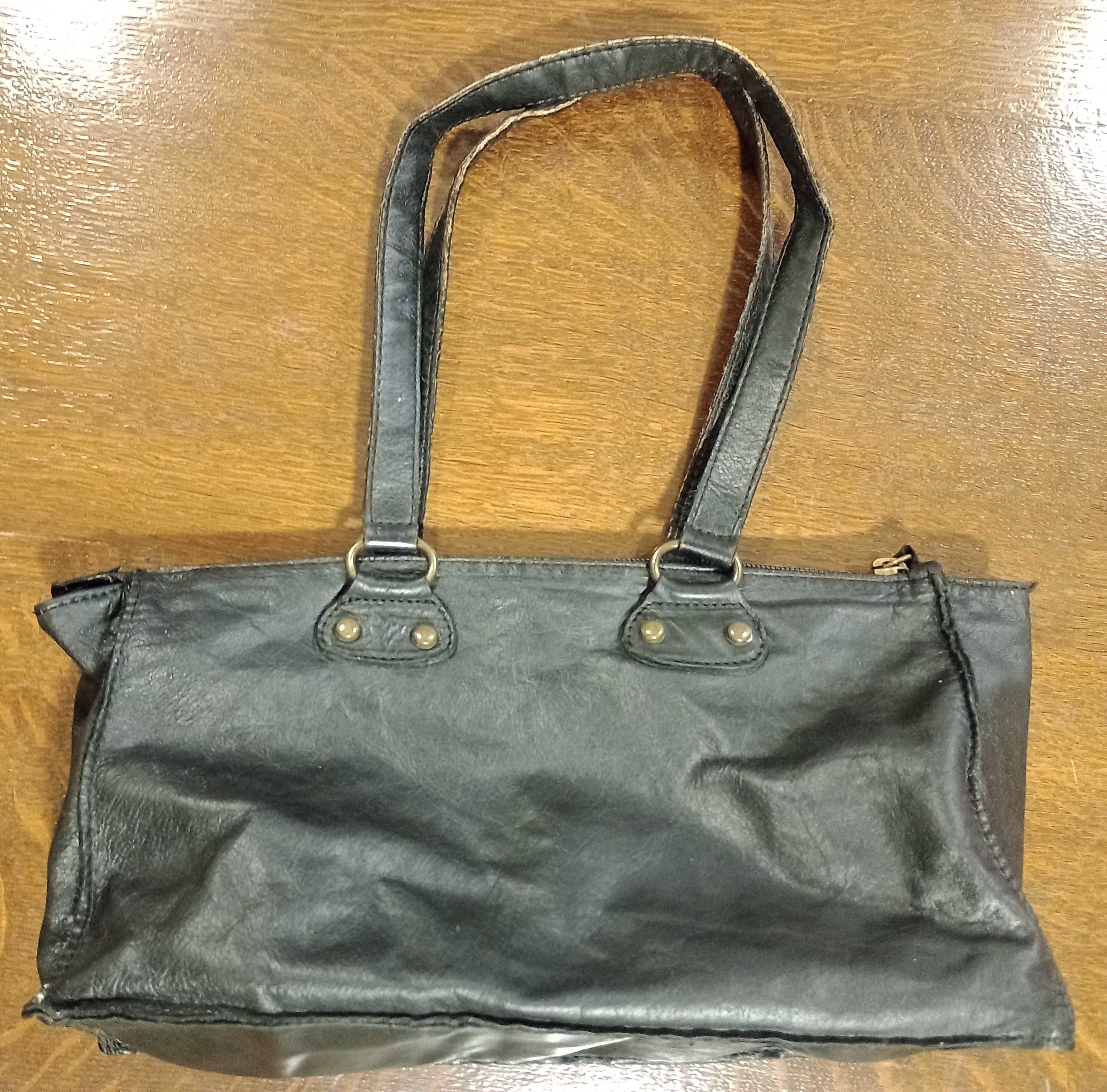 Mala bolsa pele Massimo Dutti