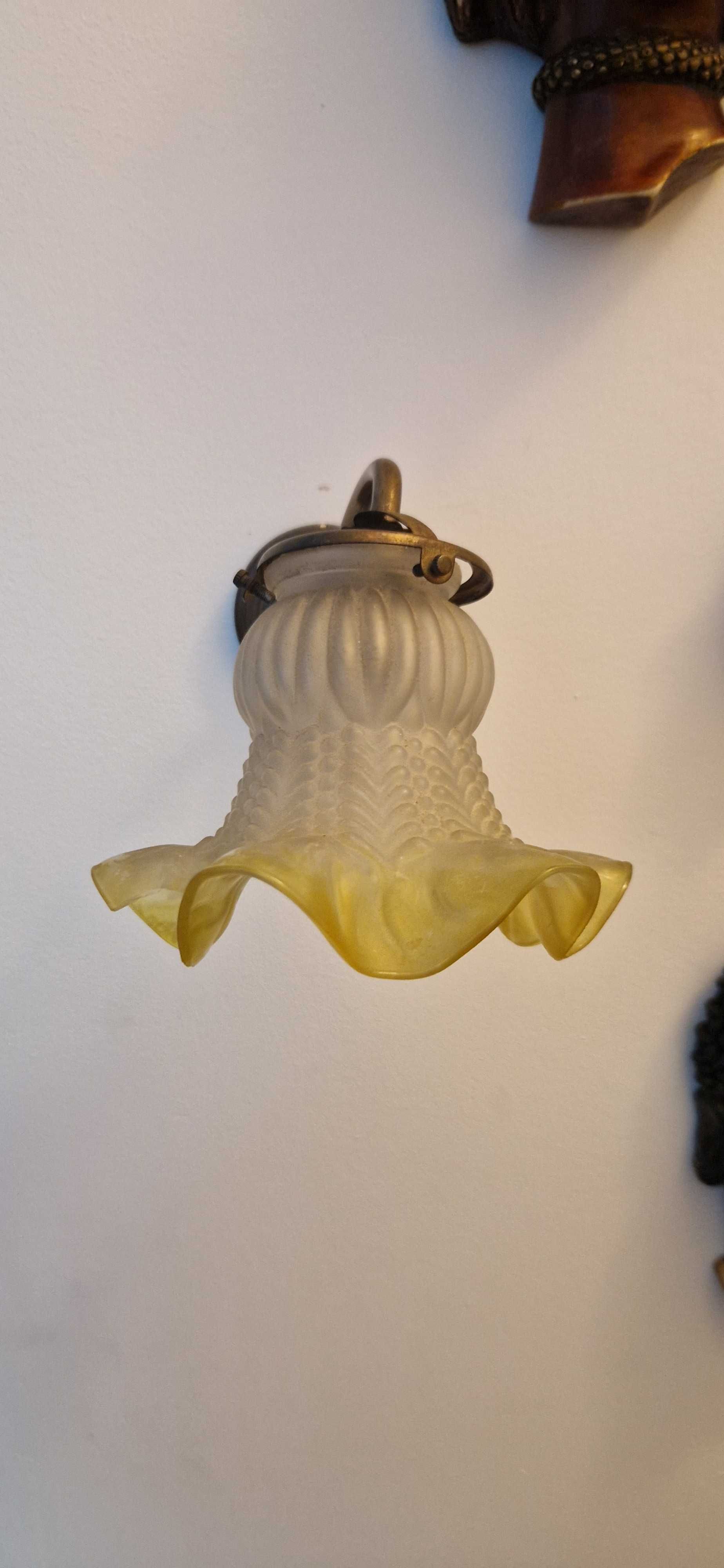 Antyk kinkiet mosiadz secesja klosz art deco unikat lampa design boho