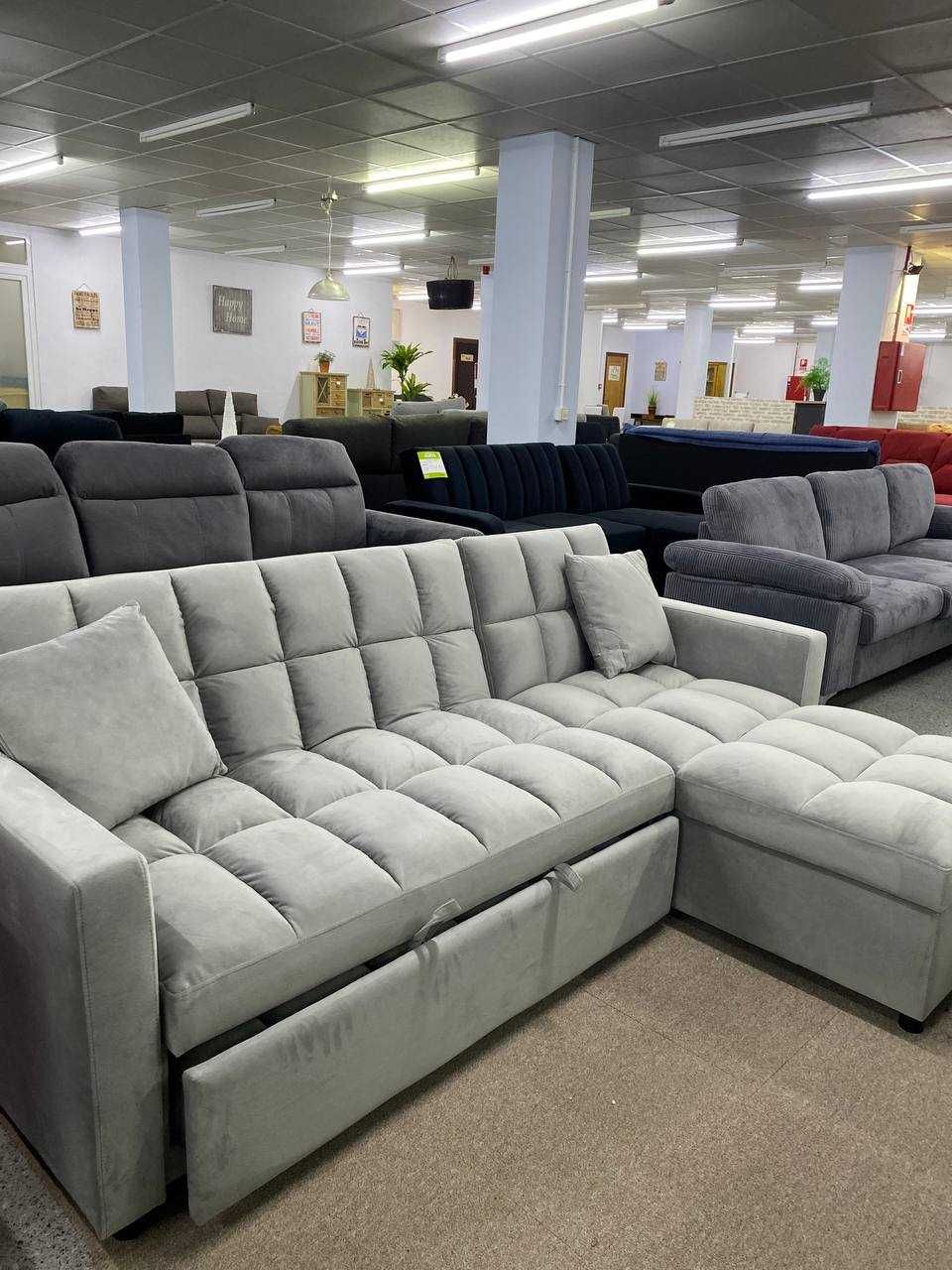 sofá-cama com chaise longue e arrumação envió gratis