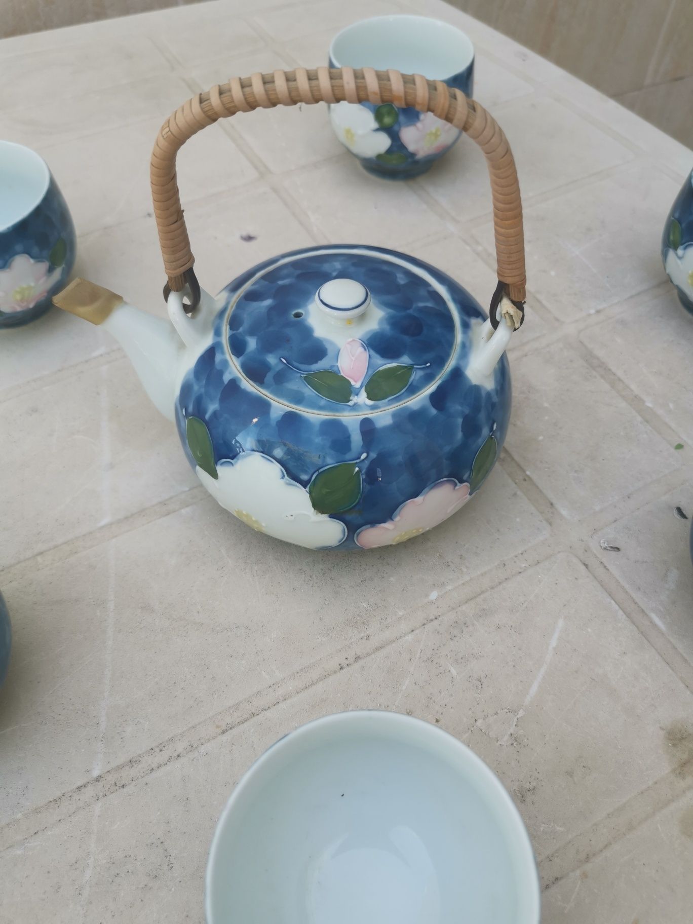 Conjunto de chá pintado à mão