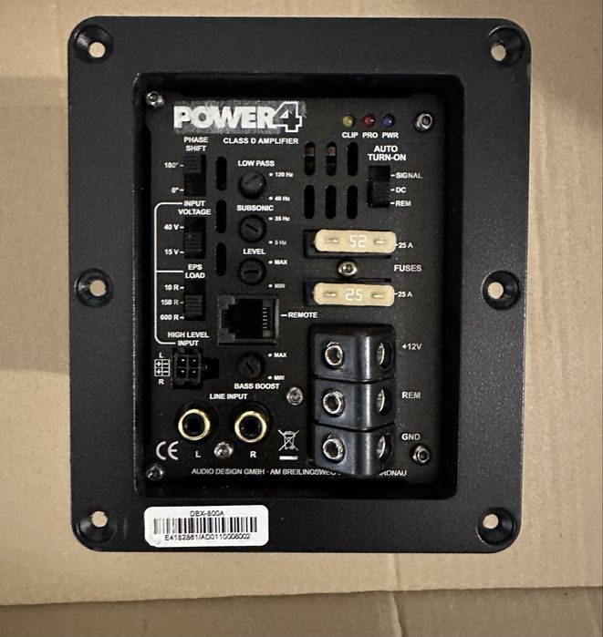 Wzmacniacz samochodowy subwoofer aktywny power4