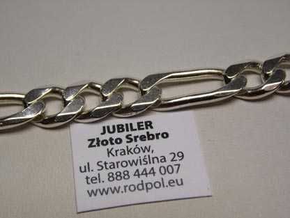 Srebrny łańcuszek figaro 52 cm. 8 mm.