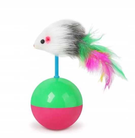 Zabawka dla kota myszka na piłce piłka