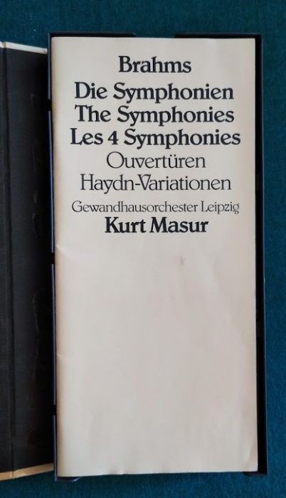 As 4 sinfonias de Brams em cassetes. portes grátis