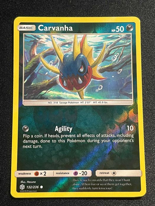 Carta Pokémon Carvanha 132/236 Cosmic Eclipse
