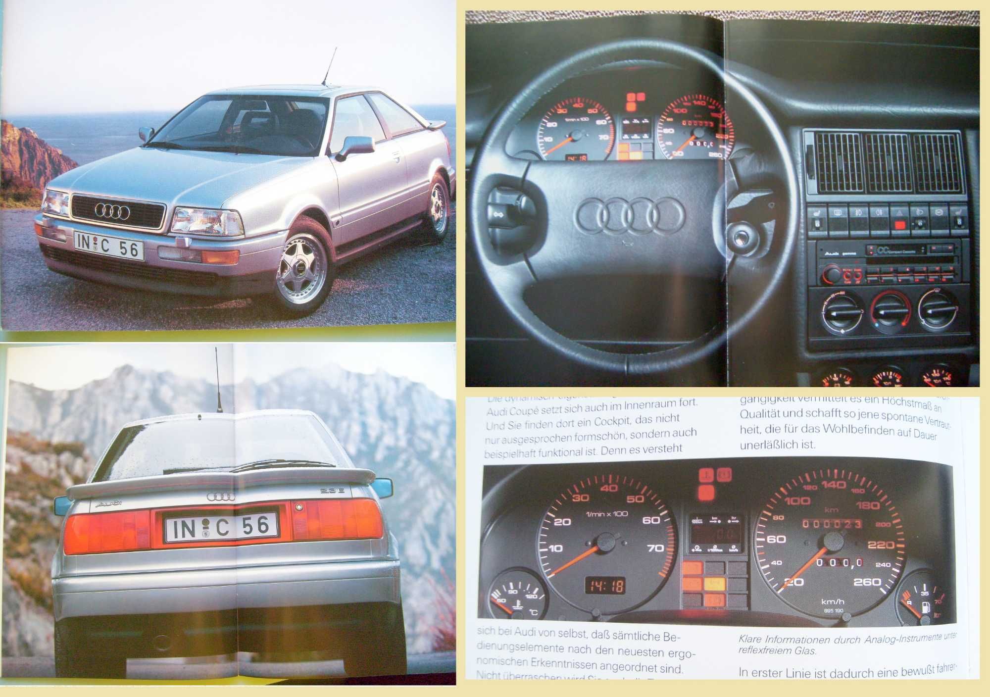 AUDI COUPE (B4) 1991 / obszerny prospekt 44 strony + dodatki, stan BDB