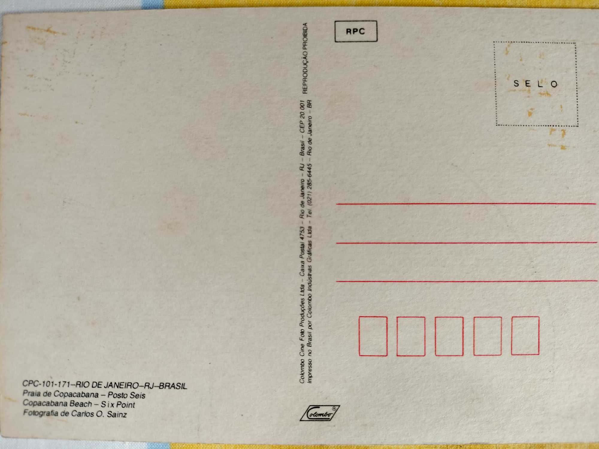 Cartão postal Vintage  Copacabana Fotografia de Carlos O. Sainz