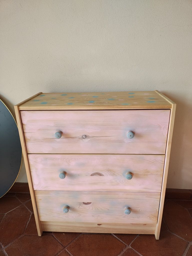 Movel 3 gavetas Ikea Pinho 62x70