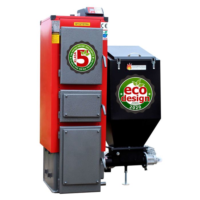 KOTŁY 25 kW Kocioł z PODAJNIKIEM Piec na EKOGROSZEK Klasa 5 Ecodesign