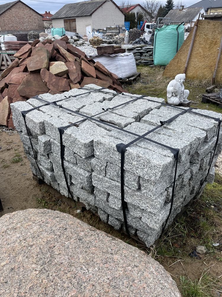 PALISADY GRANITOWE 40 cm i 20 cm Szary Granit Kostka Obrzeże Krawężnik