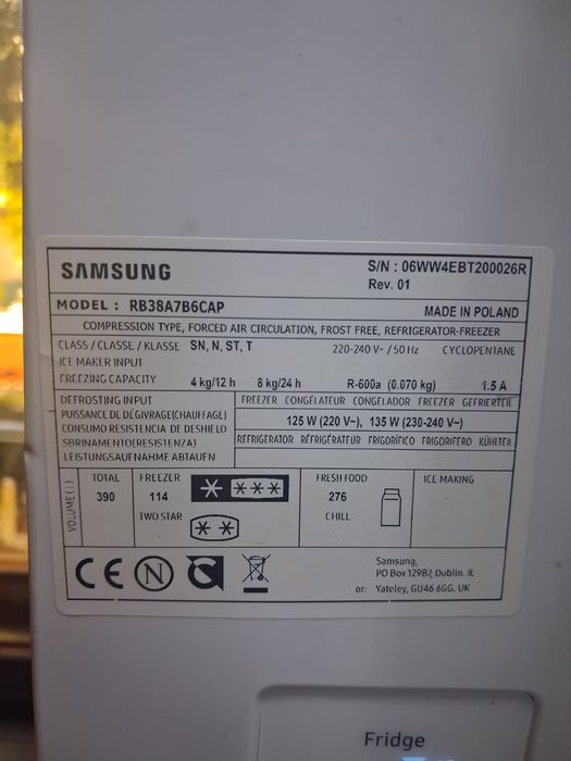 Sprzedam lodówkę Samsung