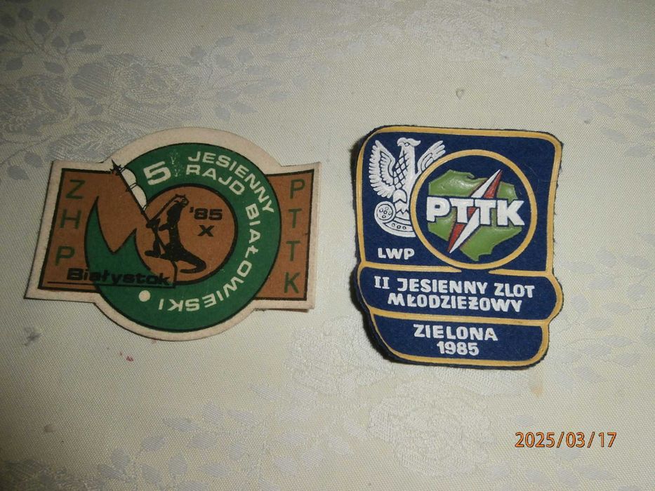 Plakietki z PRL-u, OHP, ZHP, PTTK itp. 9 szt. Unikaty kolekcjonerskie