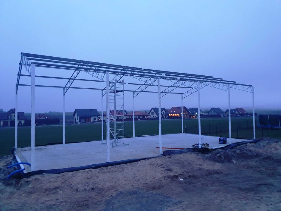 KONSTRUKCJA WIATA OCYNKOWANA 8x14 Garaż Magazyn Hala Rolna Blaszak