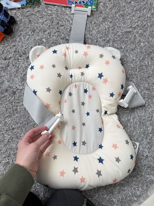 Дитяча складна  ванночка з термометром +лієчка +матрасик дитячий