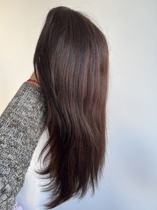 Peruka 100% wlosy naturalne ludzkie dluga brazowa