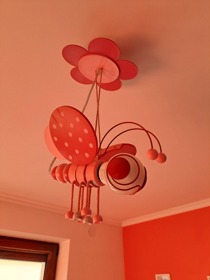 Lampa motyl żyrandol żarówka pokój dziecięcy dziewczynka
