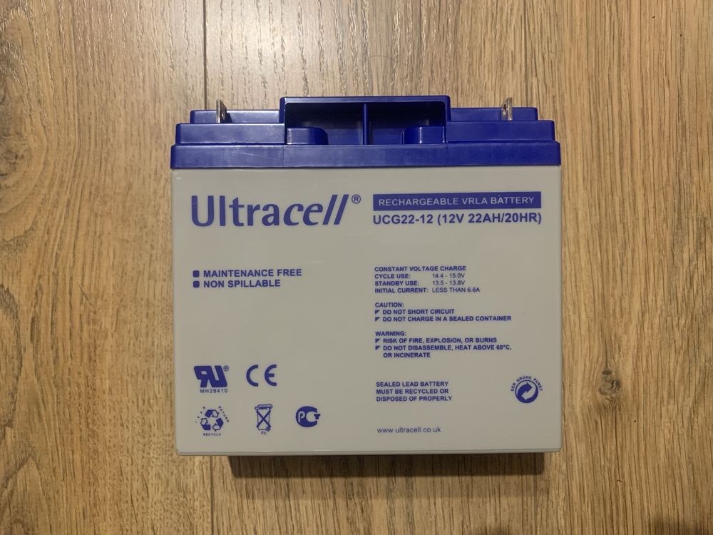 Гелевый аккумулятор Ultracell 22Ah