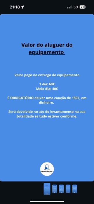 Aluguer equipamento Rainbow