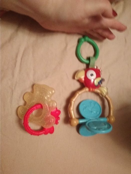 игрушка грызунок погремушка набор 2 шт фирма мишка попугай на коляску