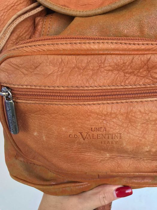 Сумка-рюкзак Valentini из  кожи, цвет МЕДОВЫЙ, производство Италия