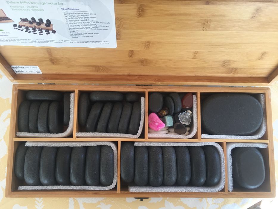Kit Massagem Pedras Quentes com 64 Pedras