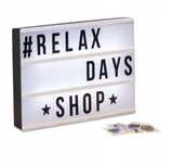 Lightbox LED Relaxdays 85 znaków 22x30 cm biały dekoracja