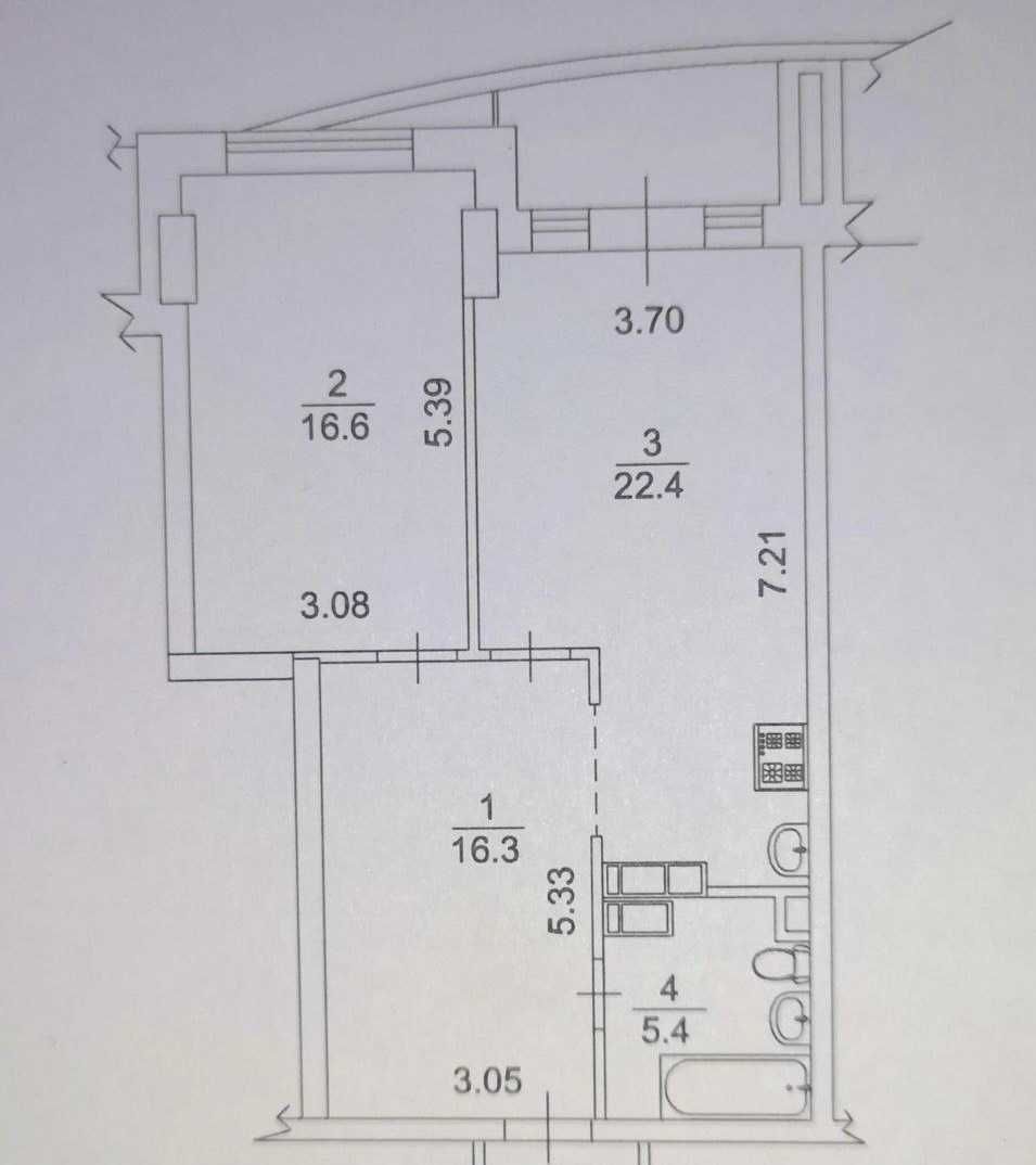 Продам 1-ю квартиру  вул. Січових Стрільців 44А ЖК А-52
