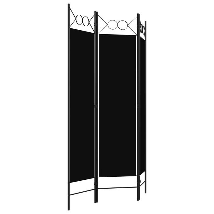 Parawan 3-panelowy Vidaxl, Czarny, 120x180 cm
