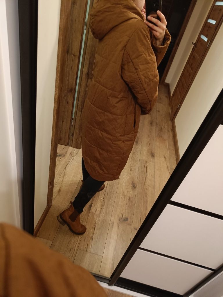 Kurtka pikowana 52 6XL brązowy