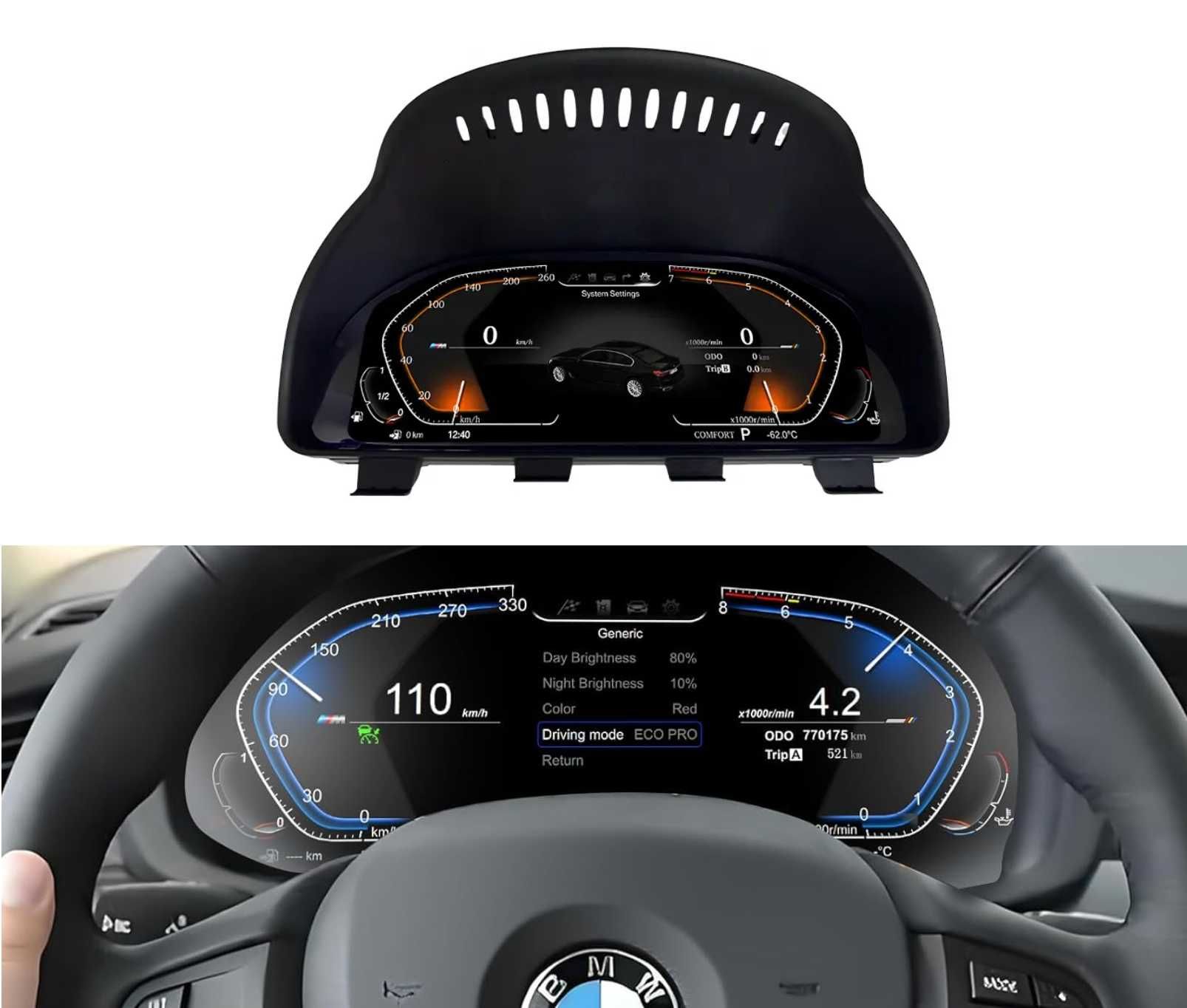 DIGITAL Cyfrowy Licznik ZEGARY LCD BMW E90 E91 E92 E93 2005/2013