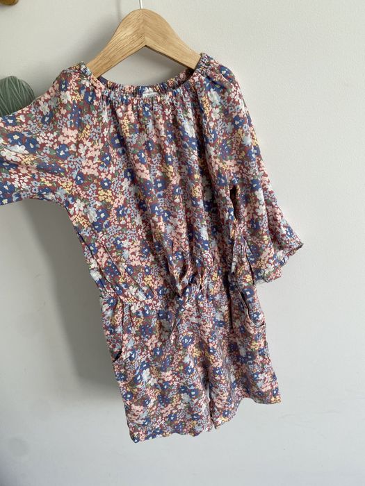 Kombinezon letni lindex 116 kwiatki drobne niebieskie