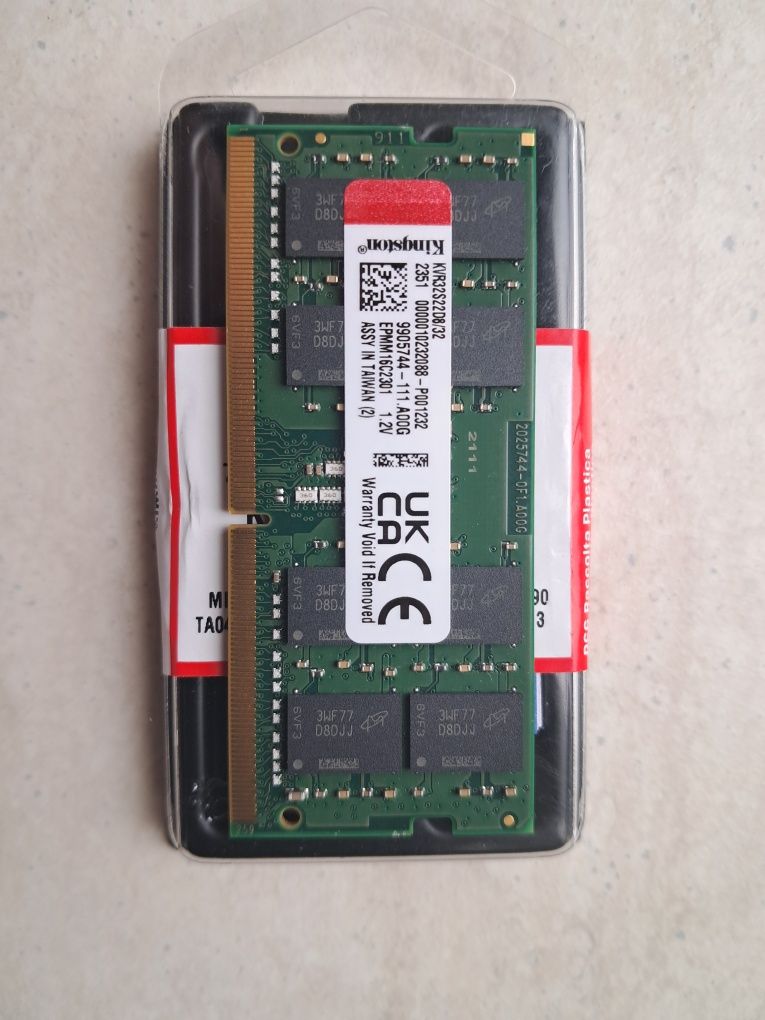 Пам'ять для ноутбука SoDIMM DDR4 32GB Kingston 3200 МГц