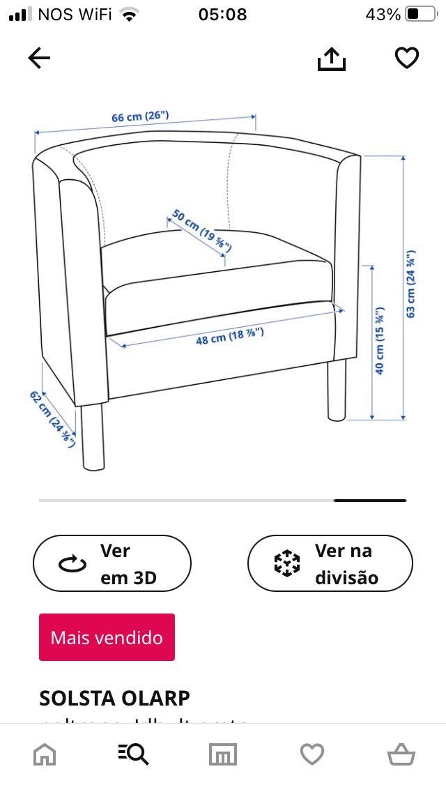 Sofá de 1 lugar IKEA Solsta Olarp beje