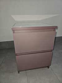 MALM mesa de cabeceira/cómoda 2 gavetas roxa 40x55 cm