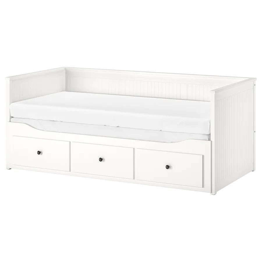 HEMNES leżanka z 3 szufladami, biały 80x200cm