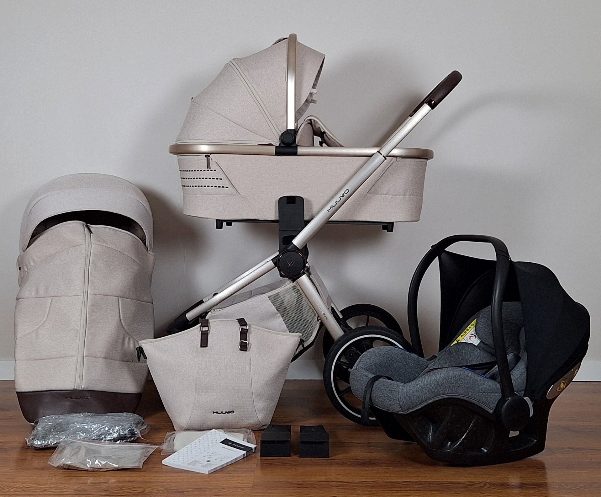 Wózek 3w1 Muuvo Quick Boho + fotelik Avionaut Pixel
