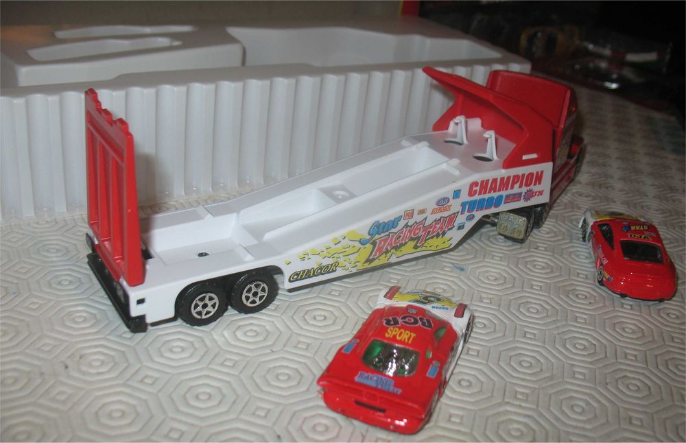Majorette - Transport Set - Kenworth + Mercedes CLK-GTR + Porsche 911