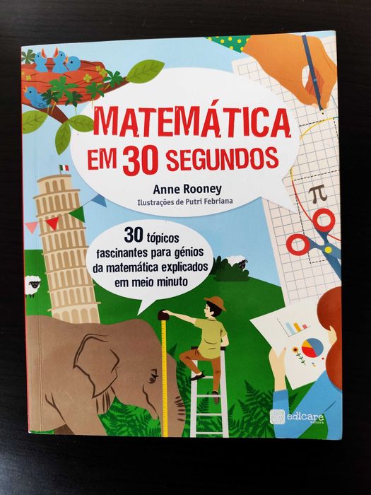 Livro "Matemática em 30 segundos", para jovens matemáticos, como novo