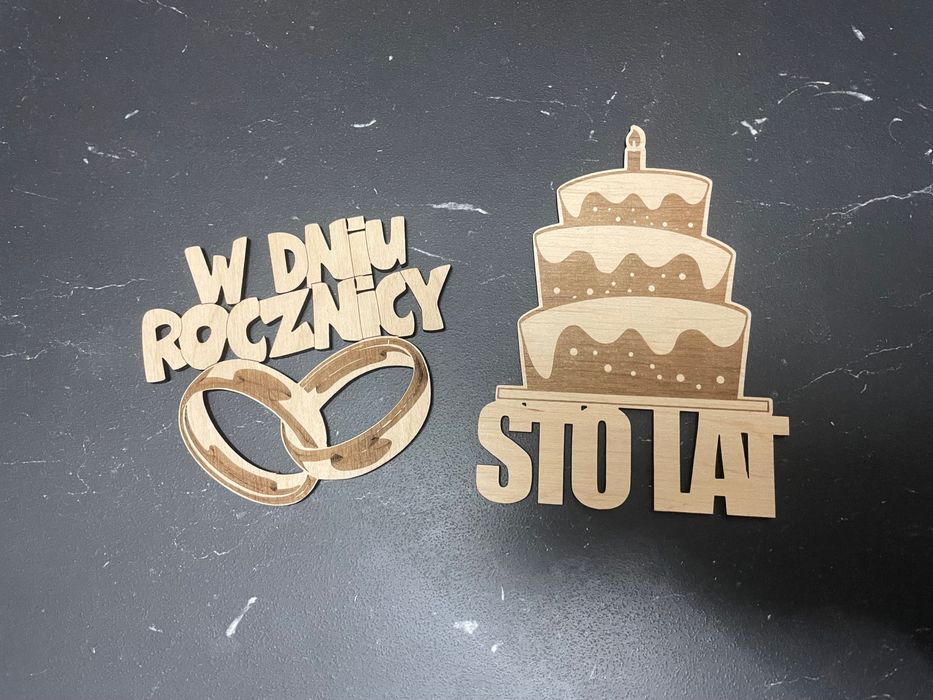 Dekoracje grawerowane, cięcie, napisy okolicznościowe, ozdoby,